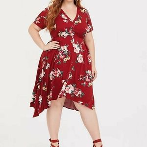Torrid Red Floral Dress